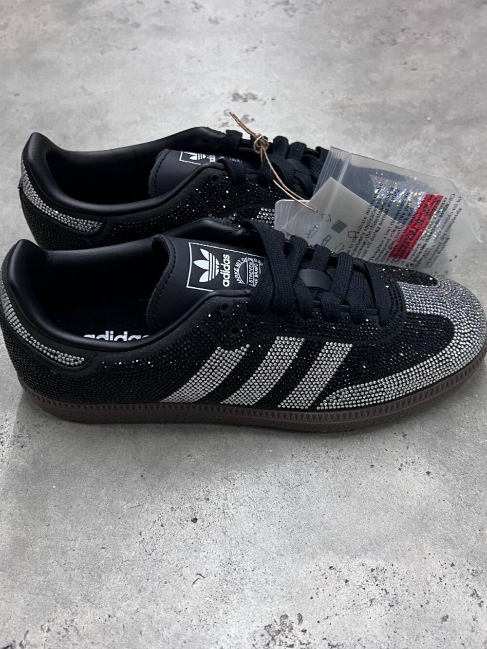 Adidas Originals Samba OG Rhinestone Black Silver Wmn's IH9052 - New - Picture 3 of 6